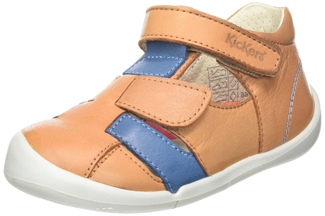 Kickers Unisex Baby Wasabou Sandale 21 EU Camel Blau, 21 EU Camel Blau