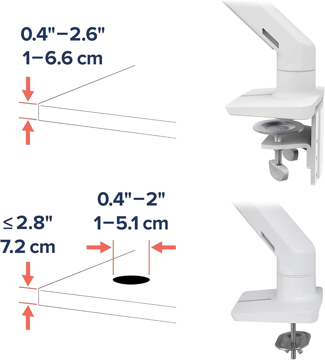 ERGOTRON HX Monitor Arm mit HD-Gelenk in Weiss, Tischhalterung mit patentierter CF-Technologie für u