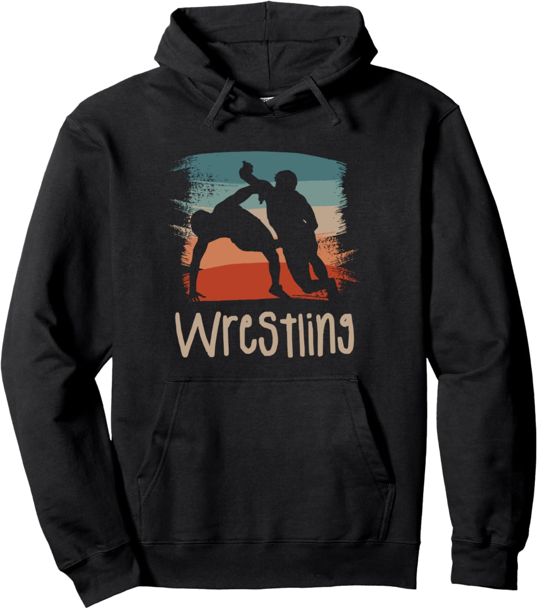Klassischer Wrestling Wrestler im Vintage-Stil Pullover Hoodie