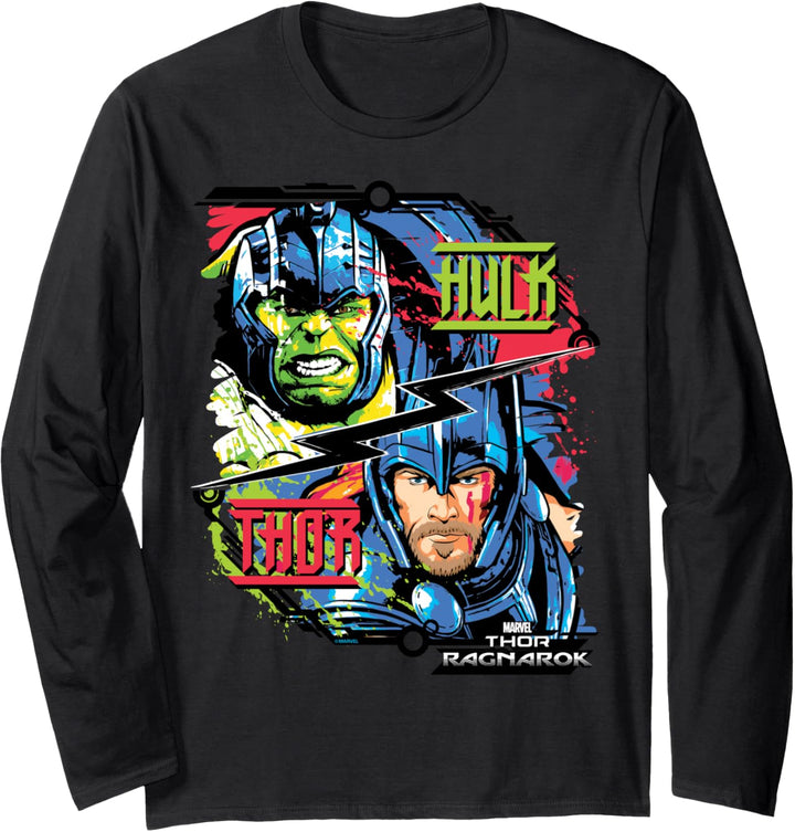 Marvel Thor: Ragnarok Hulk And Thor Portrait Langarmshirt