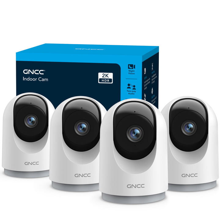 GNCC 2K Überwachungskamera Innen - 360° Kamera Überwachung Innen, WLAN Kamera Indoor mit Nachtsicht,