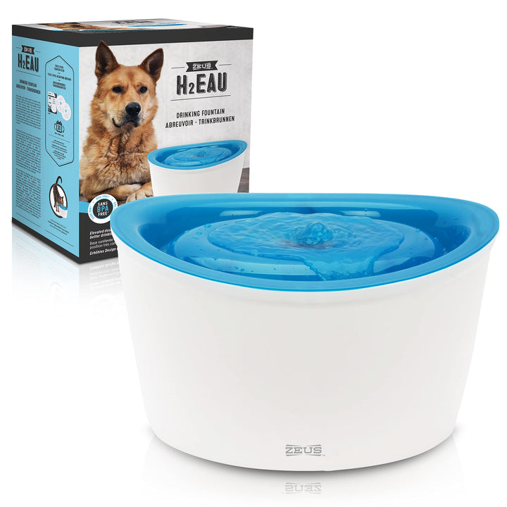 Zeus Trinkbrunnen für Hunde, weiss/blau, 6L