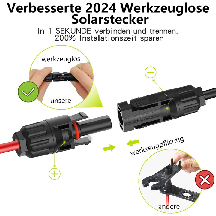 MXRPV Solar-Anschlusskabel, Solar-Panel Y Zweig Parallelverbinder, 30A 1000V 6mm² 2 bis 6 Splitter S
