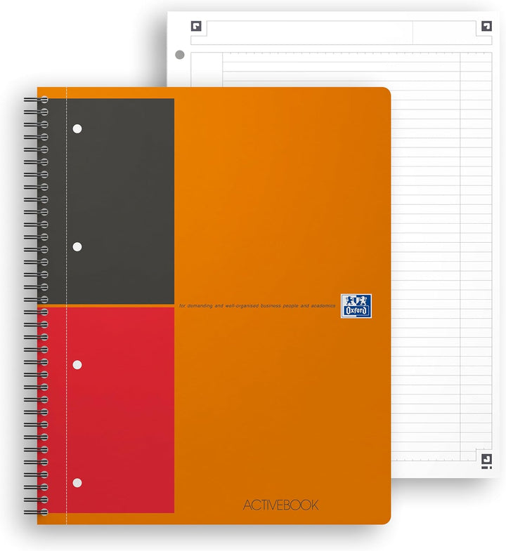 Oxford Activebook Interantional A4, liniert, 160 Seiten, versetzbares Register, Dokumententasche, 5