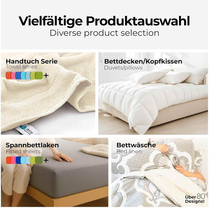 etérea Seersucker Bettwäsche 200x220 cm - bügelfreies Bettwäsche Set mit Kissen - Microfaser Satin n