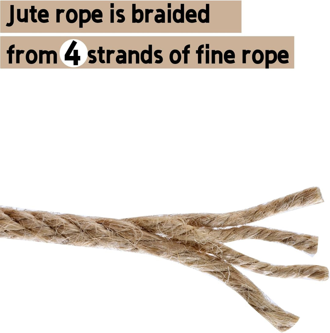 Juteschnur, Juteseil 8mm 15M Kordel Natur Hanfseil für Garten Schnur Paketschnur Pflanzen Kordel Bas