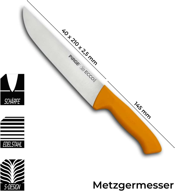 Pirge Metzgermesser Set 6 TLG Schlachtermesser - Fleischermesser - Hackmesser - Exzellenter Schärfe