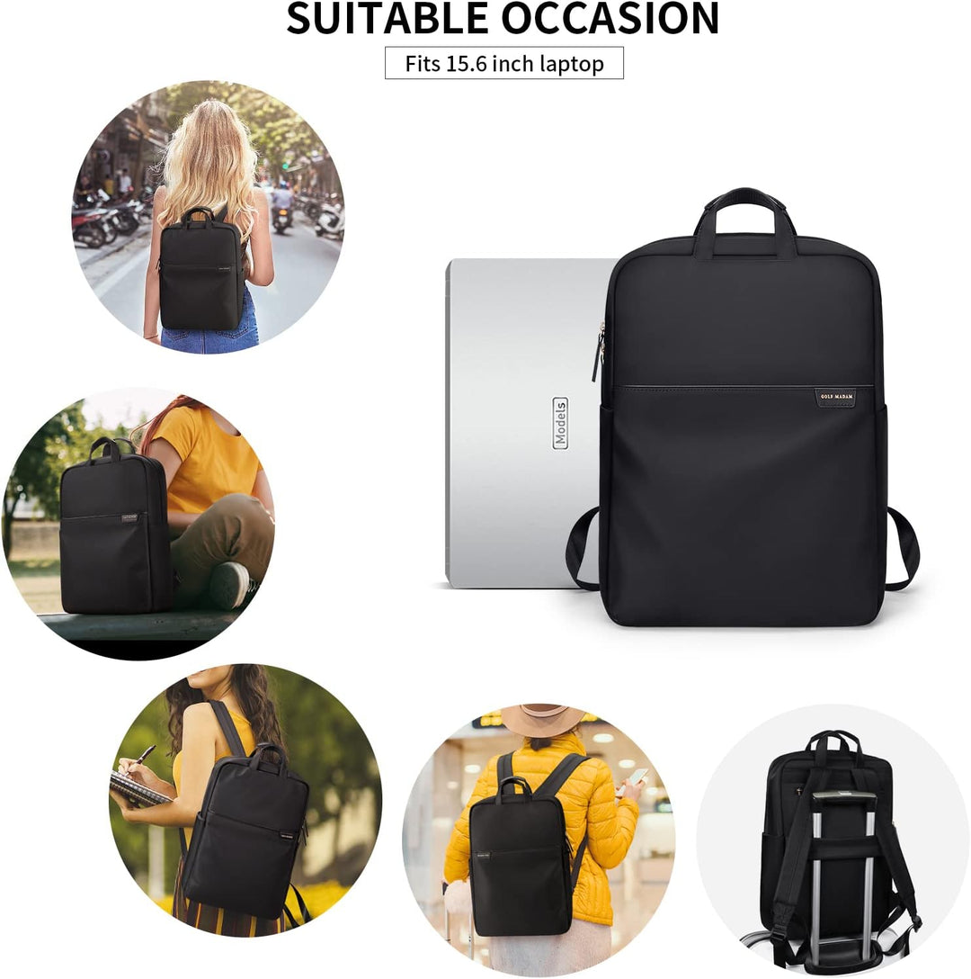 GOLF SUPAGS Rucksack Damen Handgepäck mit Laptopfach &amp; Anti Diebstahl Tasche, 15.6 Zoll Laptop Rucks