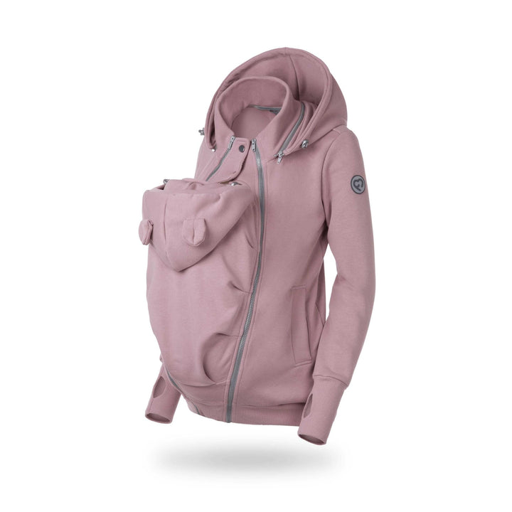 fun2bemum Pola 4in1 Baby Tragejacke für Mama Känguru Kapuze VORNE/HINTEN S Dust Pink, S Dust Pink