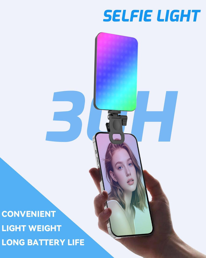 Handy Licht iPhone Selfie Licht: 5000 mAh RGB Wiederaufladbare Telefonfülllichter, LED Ringlicht für