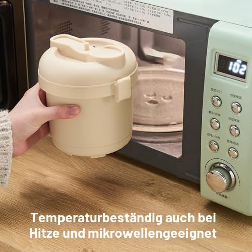 Irishom Microwave Rice Cooker Makes, Mini Reiskocher für Sushi Reis, Mikrowellen Reiskocher mit Deck