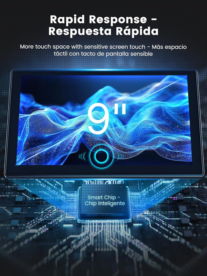 Carplay Display 9" - 4K-Dashcam &amp; 1080P-Rückfahrkamera Drahtloses Tragbares für Apple Carplay &amp; Andr
