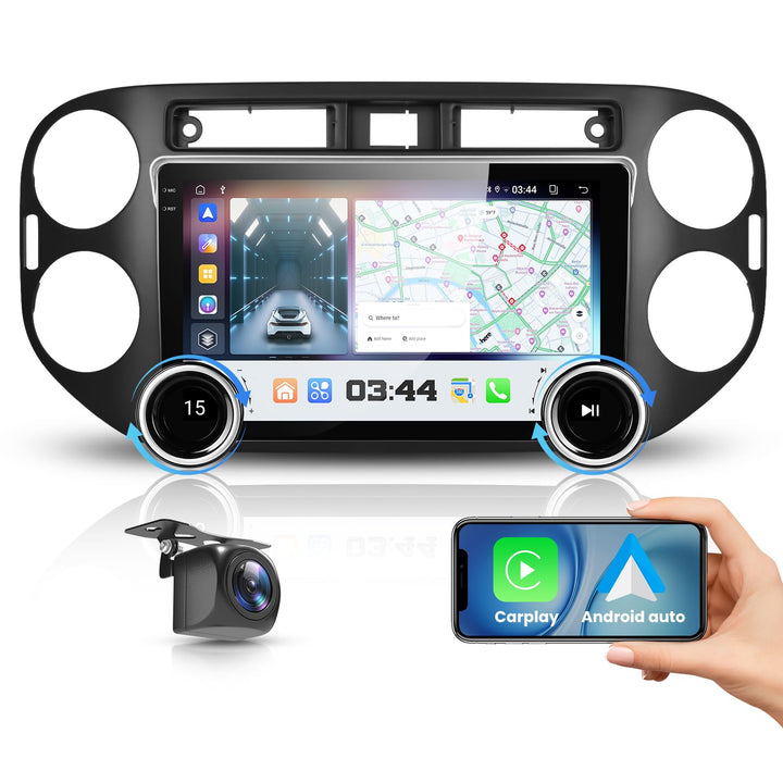 4G+64G VECHTEL 10.1“ Autoradio 2 Din für VW Tiguan 2010-2016 Android 15,HD IPS Touchscreen Doppelkno