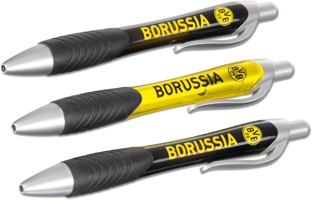 Borussia Dortmund BVB-Zauberglas, 1 Stück (1er Pack) &amp; BVB-Kugelschreiber (3er-Set) Bundle mit BVB-K