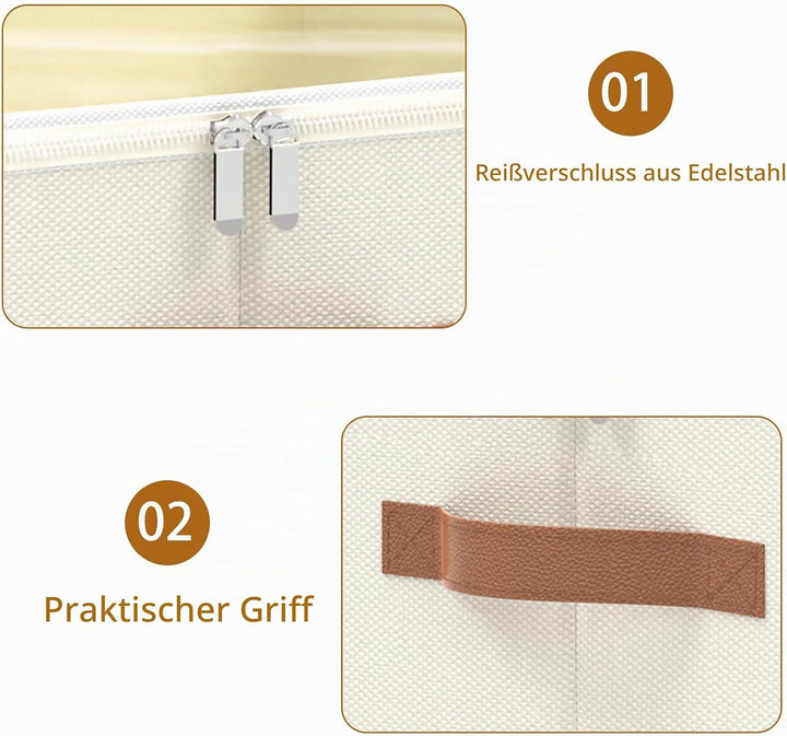 OUTBROS Aufbewahrungsbox mit Deckel, Faltbare Stoffboxen, Kleiderschrank Organizer, Unterbett Aufbew