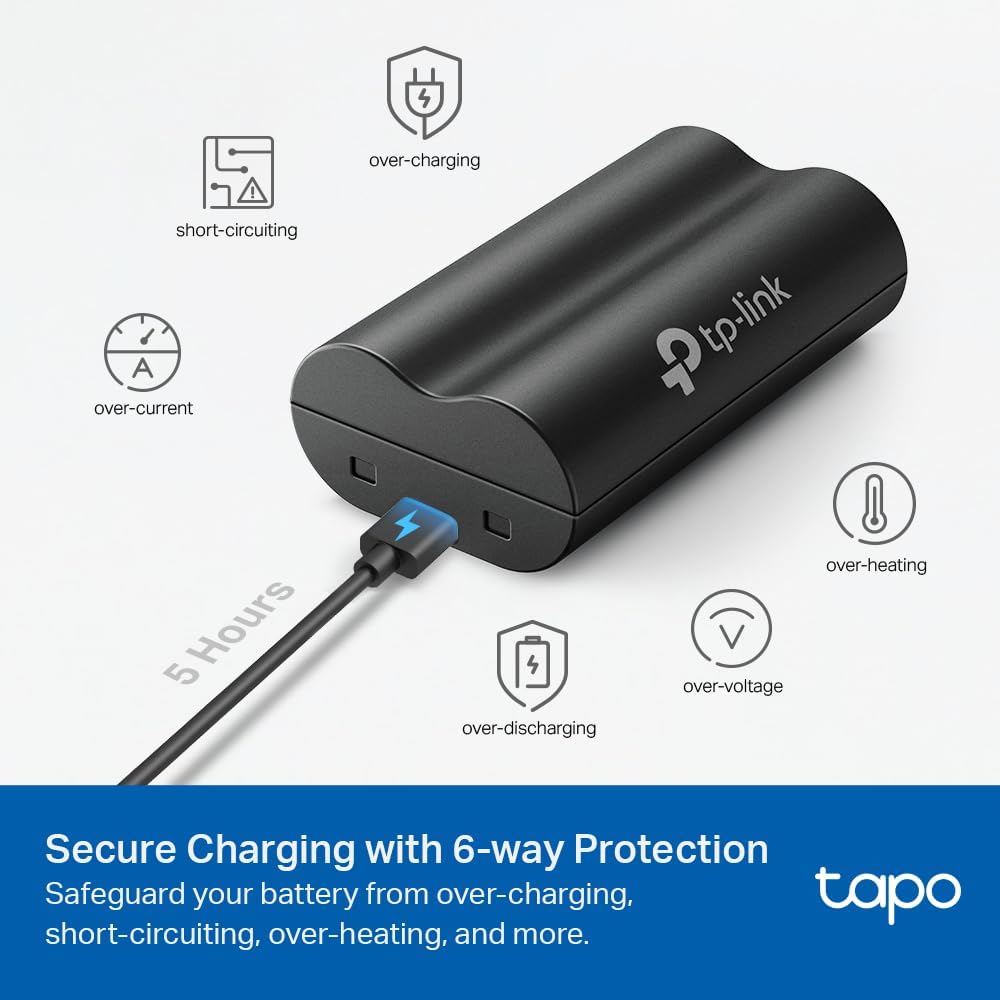 Tapo TP-Link Ersatzakku A100, Funktioniert Akku-Kameras & Video-Türklingeln C420, C400, D230, 6700mA