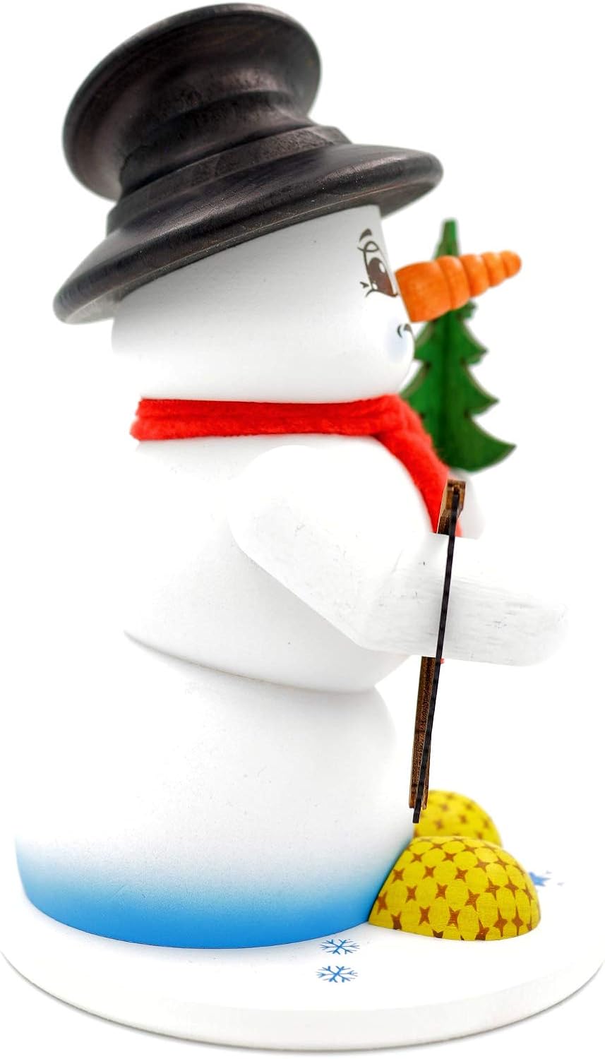 Kuhnert - Erzgebirgische Holzkunst Räuchermann Räucherfigur Schneemann 19cm - Baummauser, Baummauser