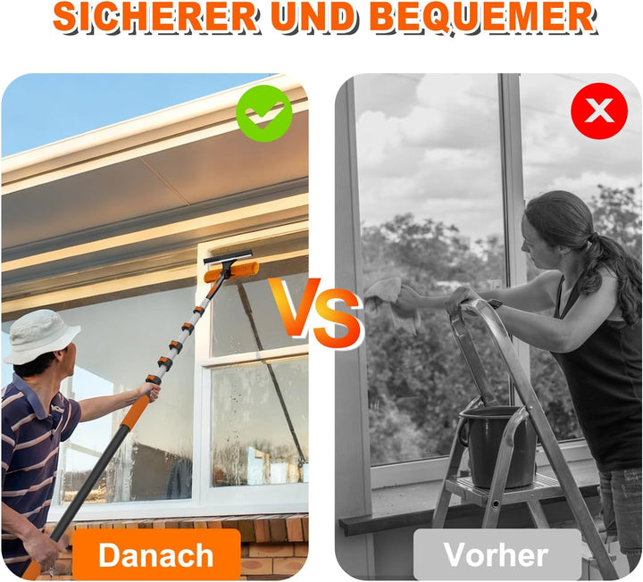 SISUPASSIE 7,2m Staubwedel Teleskop, Spinnenwebenentferner waschbar, Fensterputzer mit Teleskopstang