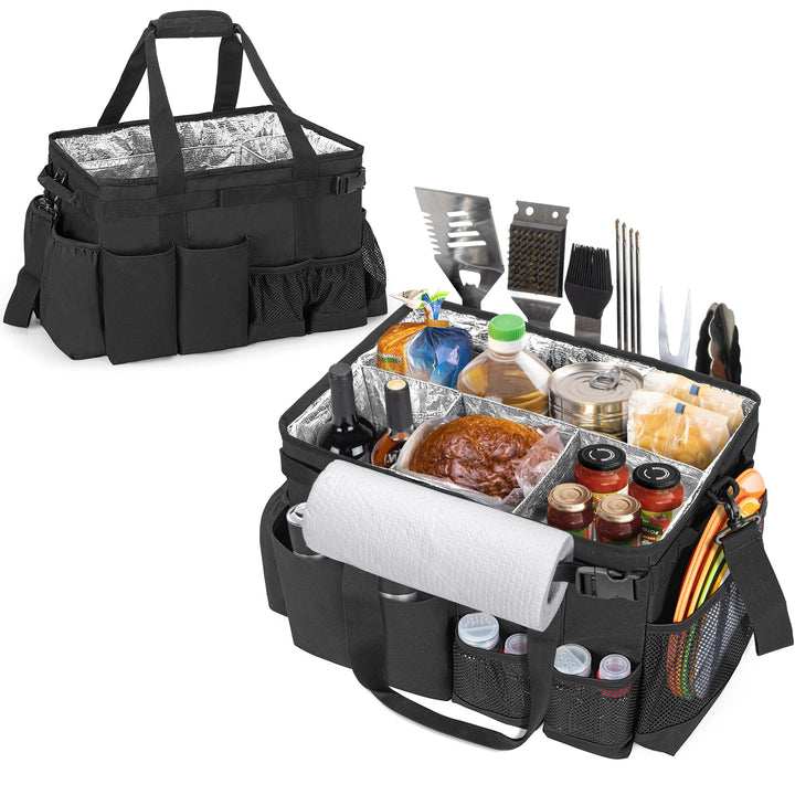 HODRANT Grill Utensilien Caddy mit Papier Handtuchhalter, Grosse Tasche für Grill Werkzeuge für Tail