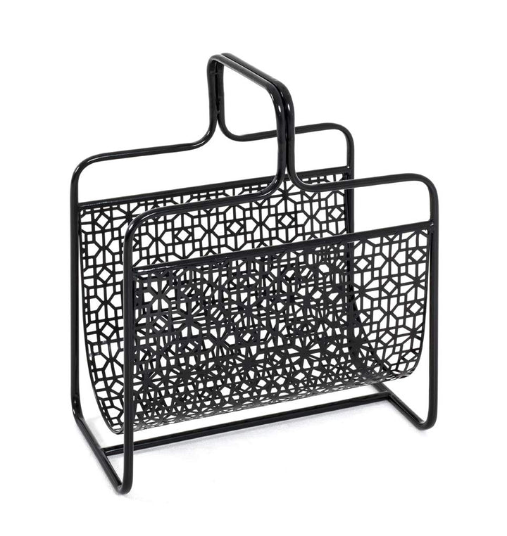 HAKU Möbel Zeitungsständer, Metall, schwarz, B 37 x T 22 x H 45 cm, Schwarz