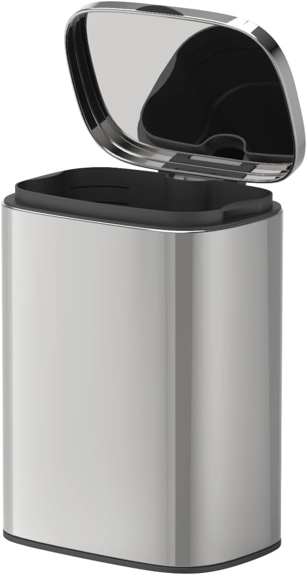 WENKO Wand-Kosmetikeimer Sare 5 Liter, Mülleimer mit Deckel und Easy-Close Absenkautomatik, Badezimm