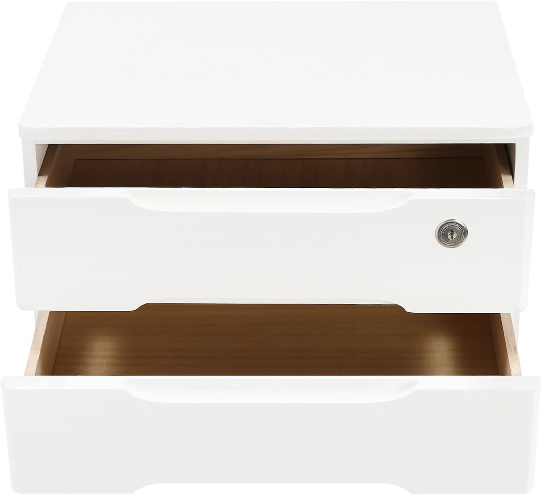 2 Schicht Desktop Storage Box, Desktop Storage Box mit abschliessbarer Schublade, Bürobedarf Schubla