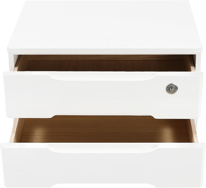 2 Schicht Desktop Storage Box, Desktop Storage Box mit abschliessbarer Schublade, Bürobedarf Schubla