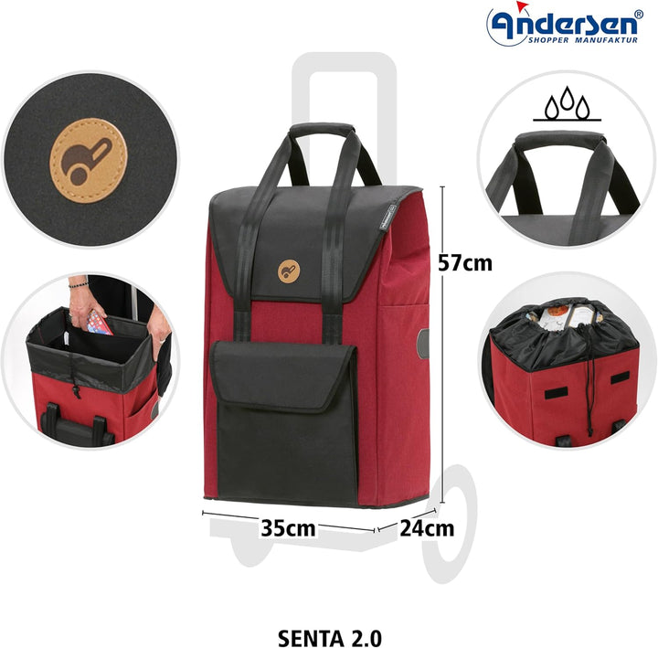 ANDERSEN Einkaufstrolley Ersatztasche - Tasche Senta 2.0 rot 49 L | 49 L, Rot