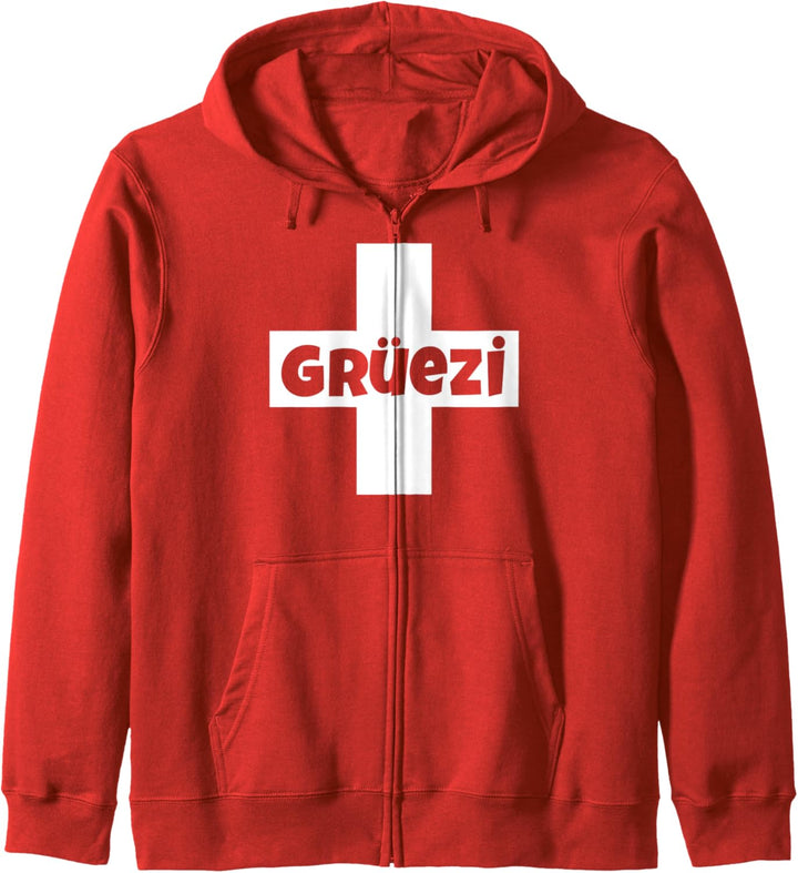Gruezi T-Shirt mit Schweizer Flagge Kapuzenjacke