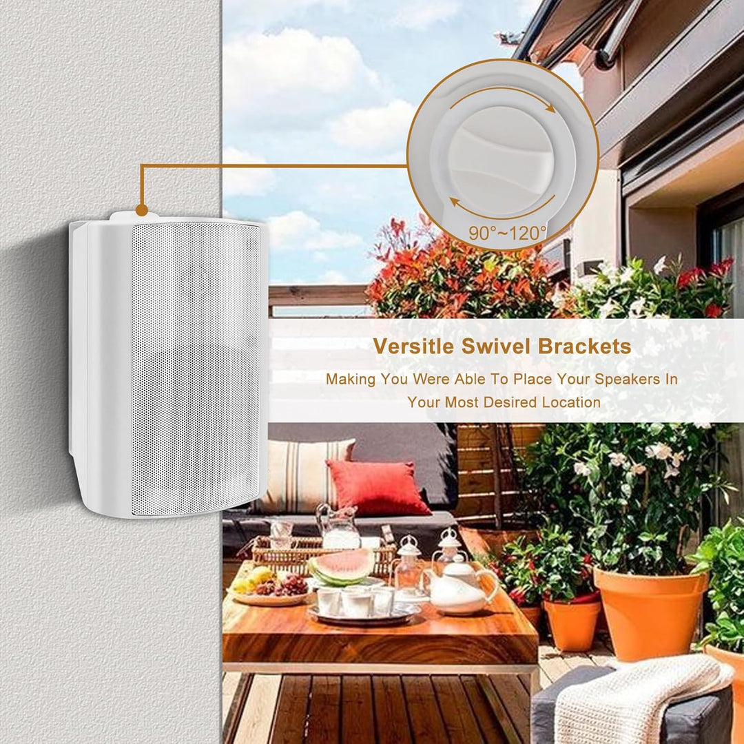 Herdio 4 Zoll Bluetooth Outdoor-Lautsprecher 400 Watt Wasserdicht Aussenlautsprecher für Garten, Ter