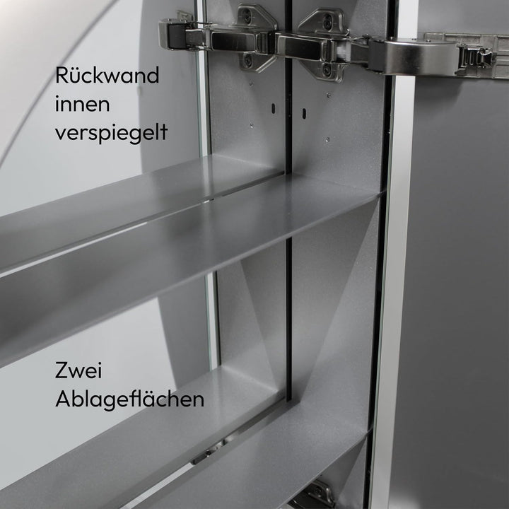 Talos Spiegelschrank Bad rund Ø 60 cm - Badezimmer Spiegelschrank mit hochwertigem Aluminium Korpus