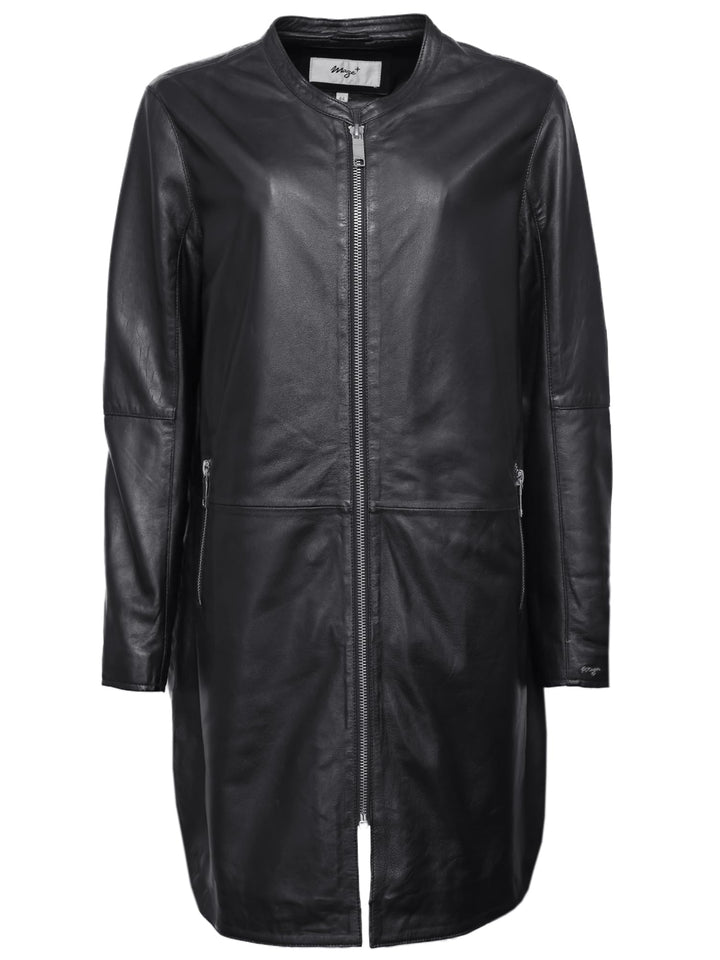 MAZE Damen Ledermantel 42023104 42 Schwarz, 42 Schwarz