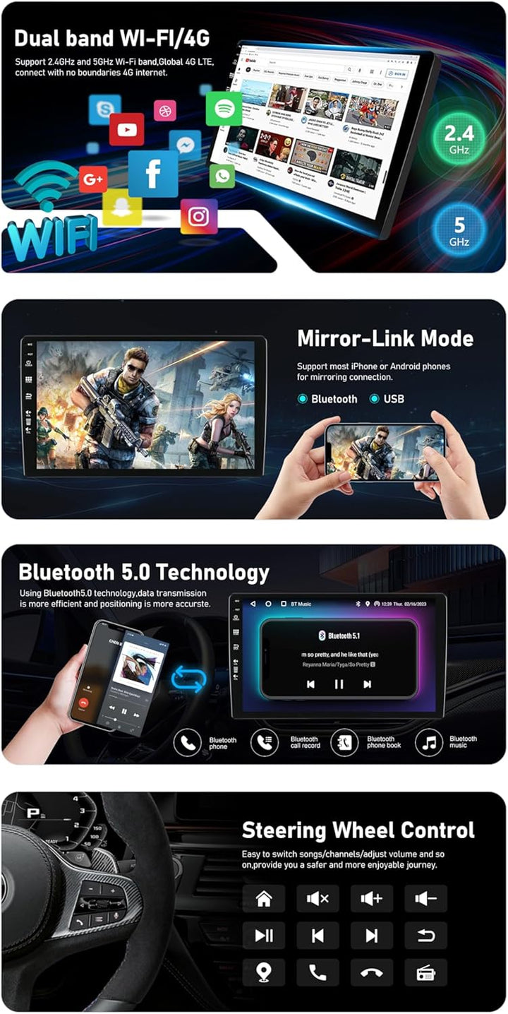 [2G+64G] BXLIYER 10.1 Zoll Autoradio für Jeep Compass 1 MK (2006-2010) GPS Navigation - Wireless Car