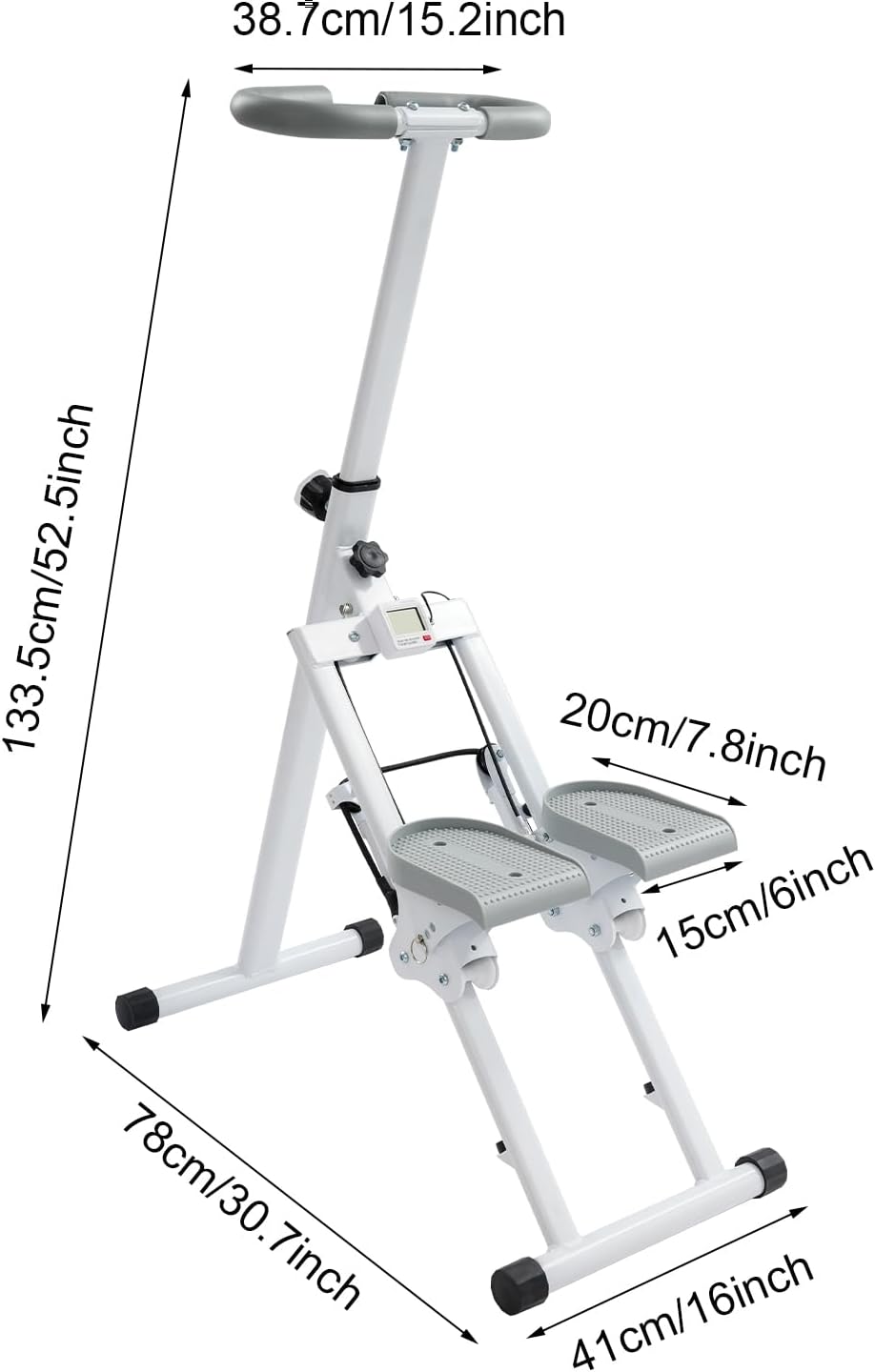 Treppensteiger Fitnessgerät Klappbar Treppenstepper mit 3 Stufen Einstellbare Neigung Vertikale Klet