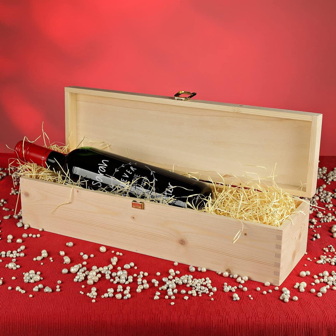 polar-effekt 2-TLG Wein Geschenkidee Hochzeit - personalisierte 1x 0,7 Liter Weinflasche und 1x Echt