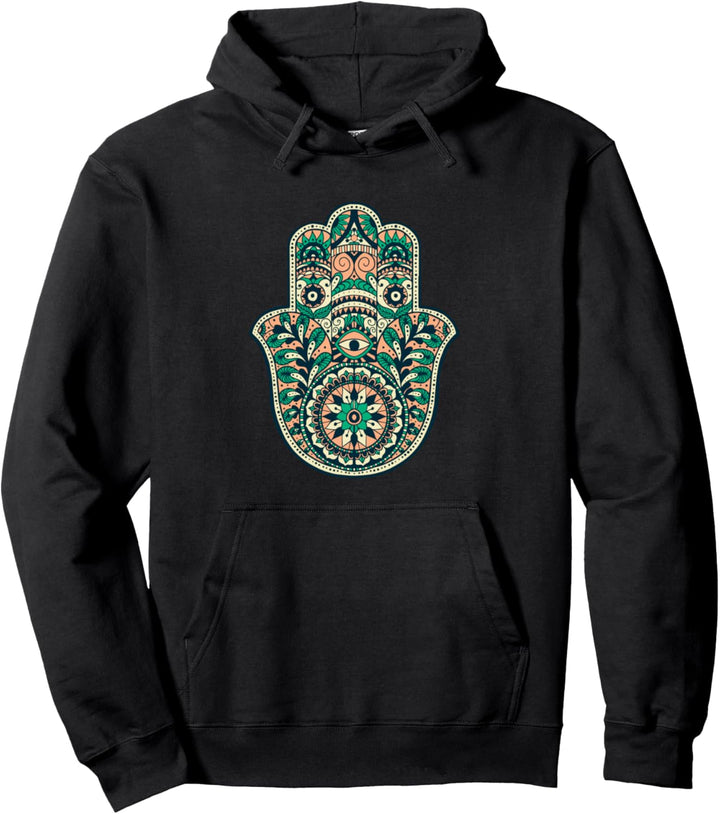 Hamsa Hand Der Fatima Orientalisch Islamisches Symbol Yoga Pullover Hoodie