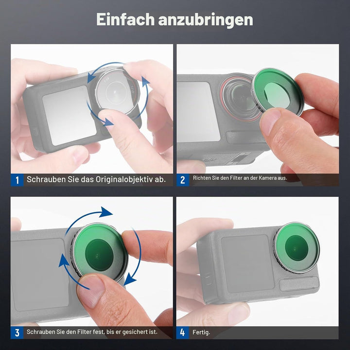 NEEWER 6er Pack ND Filter Set Kompatibel mit DJI Osmo Action 5 Pro/Action 4, Mehrfachbeschichtetes H