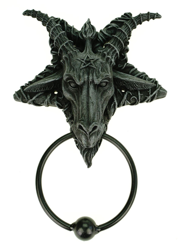 Joh. Vogler GmbH Türklopfer Baphomet mit Metallring Satan Teufel Dämon 23 cm Figur Tür