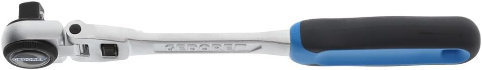 GEDORE Gelenk-Umschaltknarre, für 1/2 Zoll, 12,5 mm Antrieb, Schwenkkopf 180degree, 5degree Rückschw