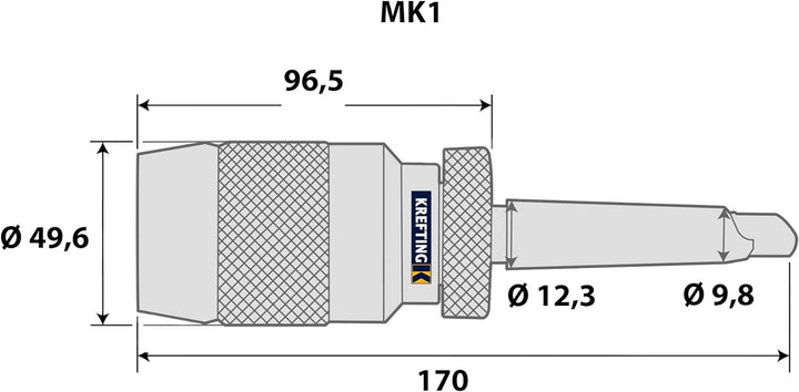 Bohrfutter Schnellspannbohrfutter B16 3-16 mm + MK1 Kegeldorn mit Austreiblappen Präzisionsbohrfutte