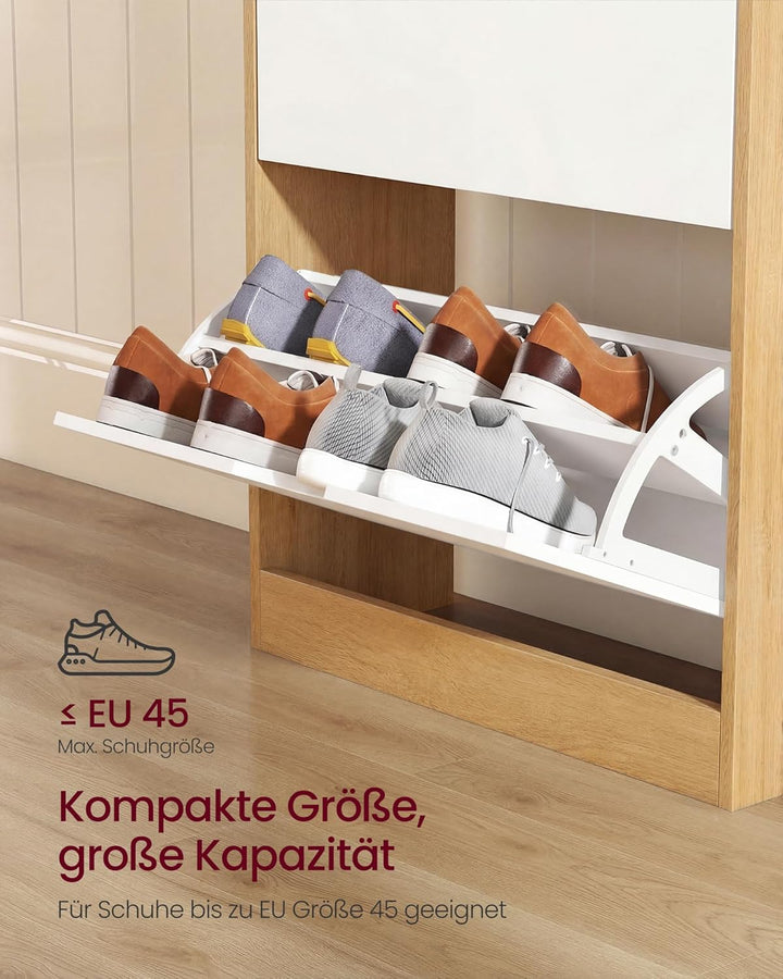 VASAGLE Custos Kollektion - Schuhschrank, Schuhkipper, Schuhaufbewahrung, offenes Fach, Trennwand ve