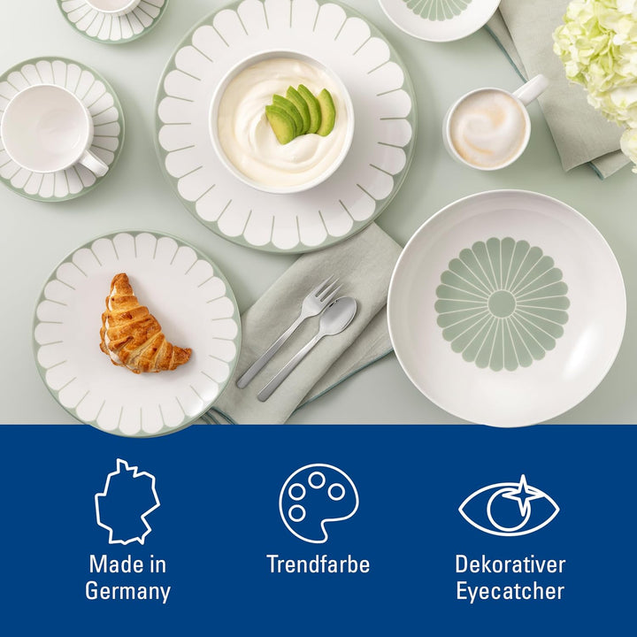 Villeroy &amp; Boch - Fleur vert Frühstücksteller grün, Spülmaschinenfest, Mikrowellensicher, Desserttel