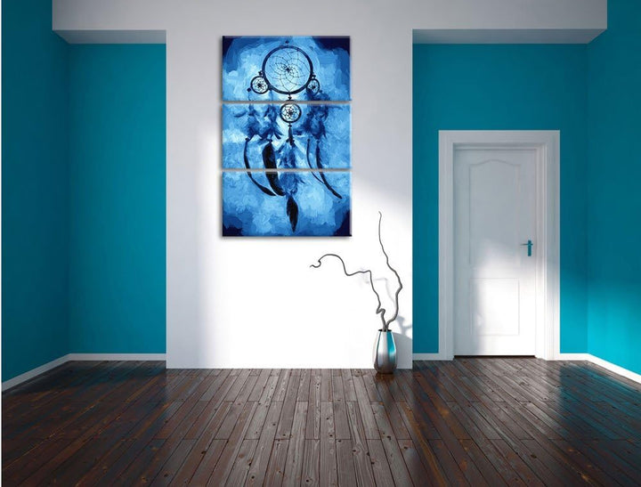 Pixxprint Indianischer Traumfänger Kunst als Leinwandbild/Grösse: 3 Teilig (120x80) / Wandbild/Kunst