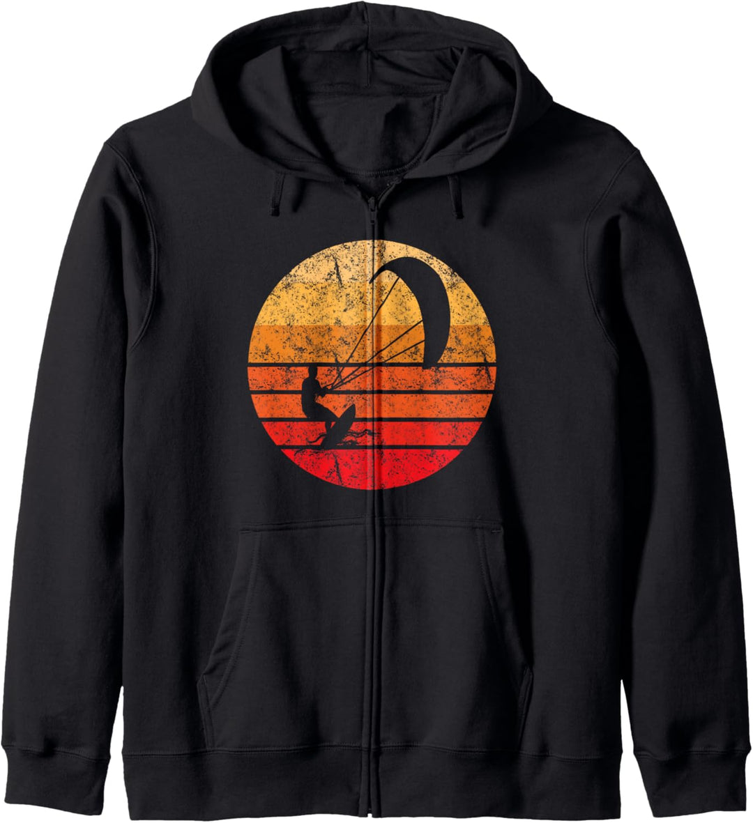 Kitesurfen Kiteboarding Retro Sunset Kitesurf Kapuzenjacke