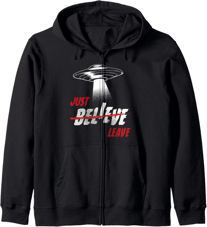 Just Leave UFO Conspiracy Occult Goth Witch Punk Kapuzenjacke