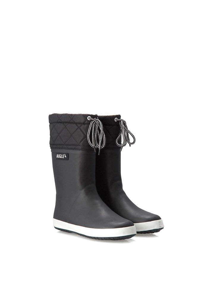Aigle Unisex Kinder Giboulee 2 Gummistiefel 32 EU Schwarz Weiss, 32 EU Schwarz Weiss