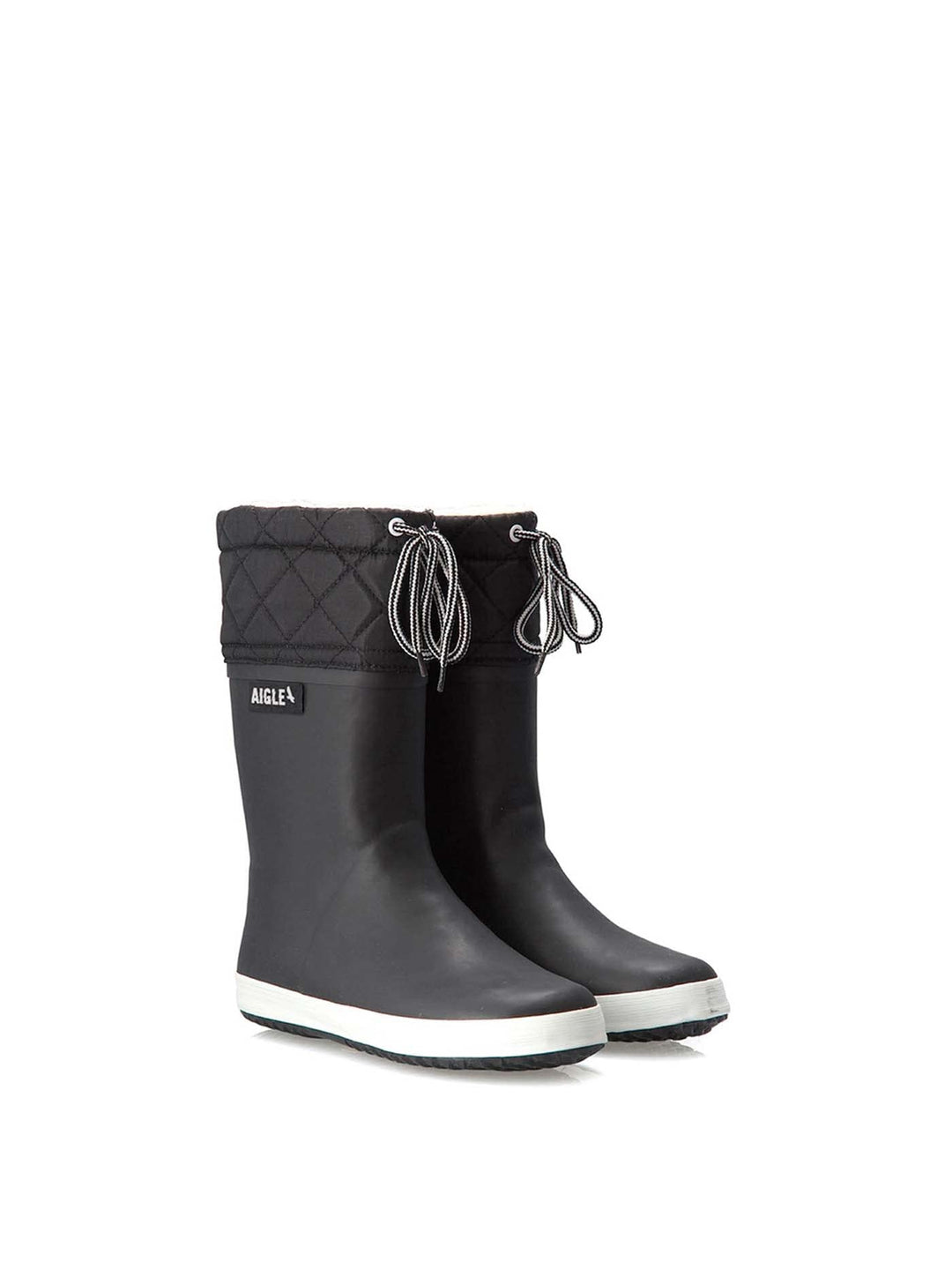 Aigle Unisex Kinder Giboulee 2 Gummistiefel 34 EU Schwarz Weiss, 34 EU Schwarz Weiss