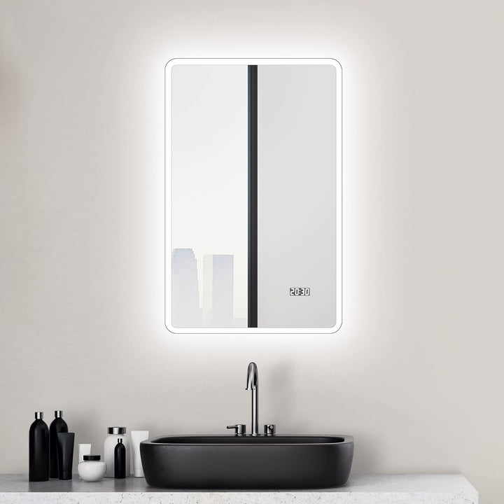 Talos Sun Badspiegel mit Beleuchtung – LED Badezimmerspiegel 45x70 cm – Wandspiegel mit LED Lichtumr