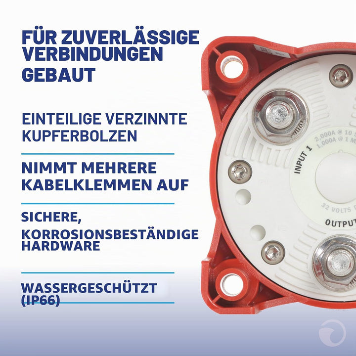 BLUE SEA 11001 BATTERY SWITCH E SERIES 3 POS W/AFD Selector 3 Pos. W/Afd, Selector 3 Pos. W/Afd