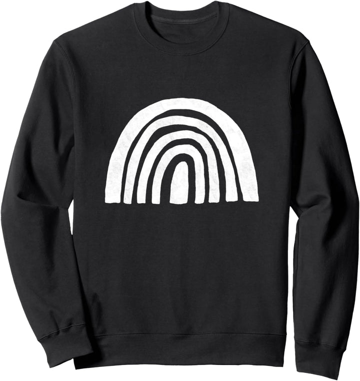 White Modern Rainbow Drawing Sweatshirt